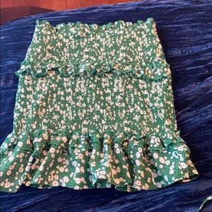 Green and white skirt